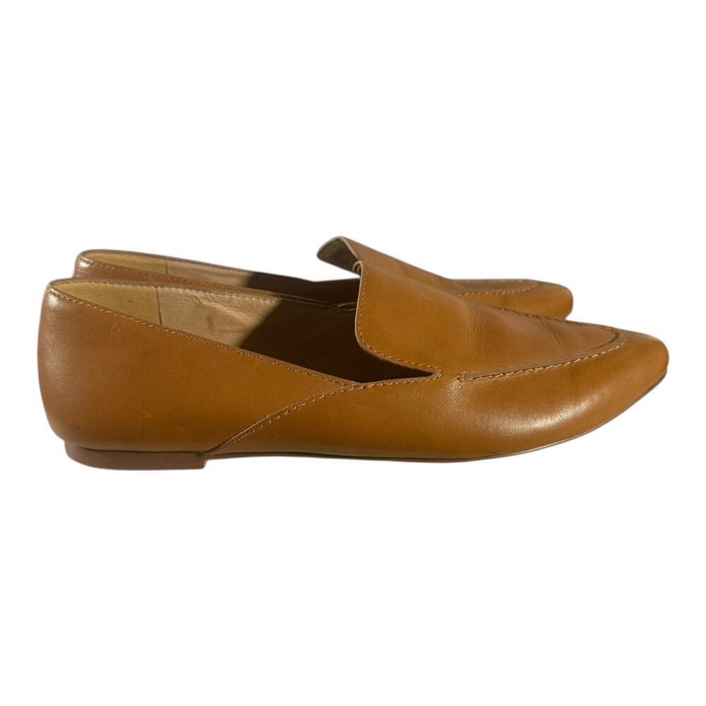 Madewell Women’s Leather Loafers Flats Brown Cognac Slip On Size 7.5